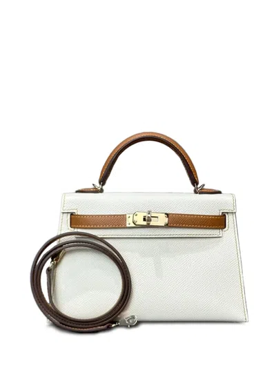 Pre-owned Hermes 2022 Mini Kelly Sellier 20 Epsom Tote Bag In Neutral