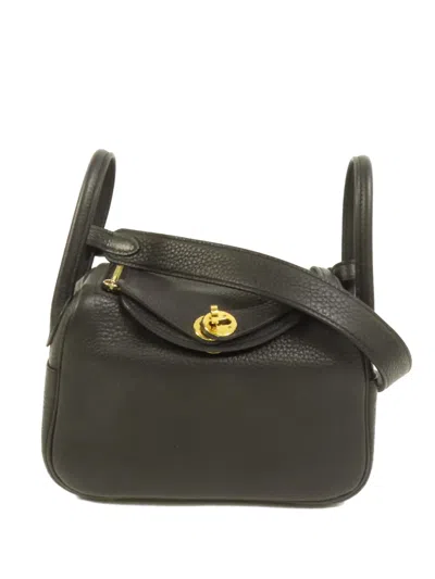 Pre-owned Hermes 2022 Mini Lindy Tote Bag In Black