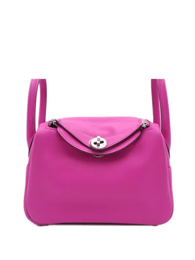 Pre-owned Hermes 2022 Mini Swift Lindy 20 Satchel In Pink