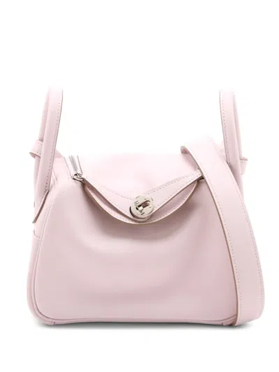 Pre-owned Hermes 2022 Mini Swift Lindy Verso 20 Satchel In Pink