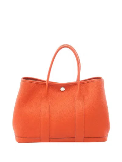 Pre-owned Hermes 2022 Negonda Garden Party 30 Tote Bag In Orange