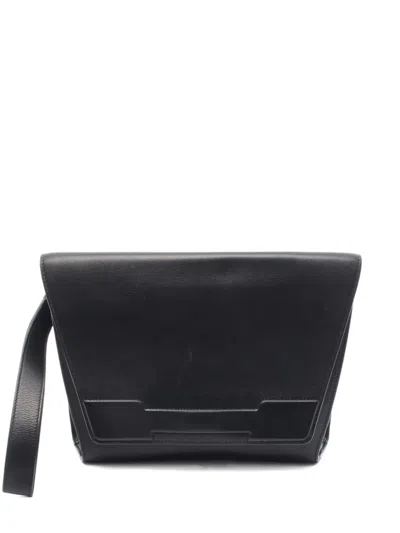 Pre-owned Hermes 2022 Novapolis Leather Clutch Bag In Black