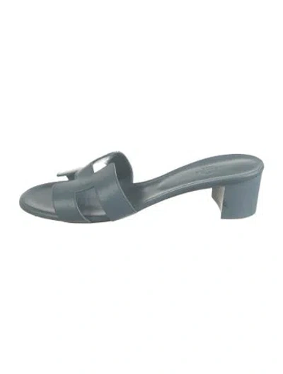 Pre-owned Hermes 2022 Oasis Slides In Blue
