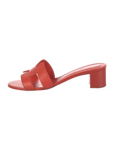 Pre-owned Hermes 2022 Oasis Slides In Orange
