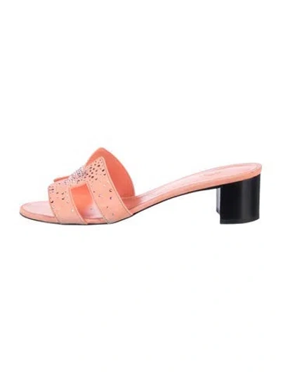 Pre-owned Hermes 2022 Oasis Slides In Pink