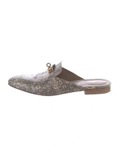 Pre-owned Hermes 2022 Ombre Lizard oz Mules In Multicolor