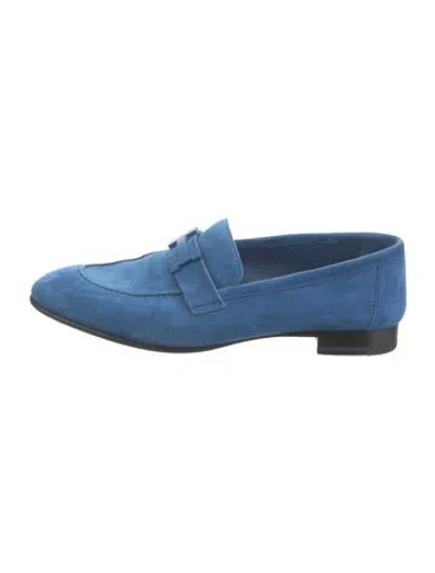 Pre-owned Hermes 2022 Paris Loafers In Blue
