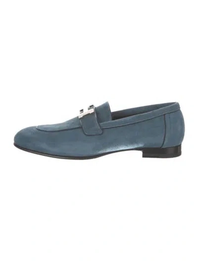 Pre-owned Hermes 2022 Paris Loafers In Blue