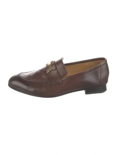 Pre-owned Hermes 2022 Paris Loafers In Brown