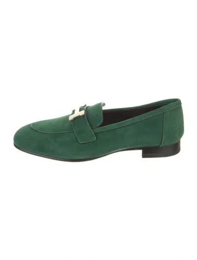 Pre-owned Hermes 2022 Paris Loafers In Green