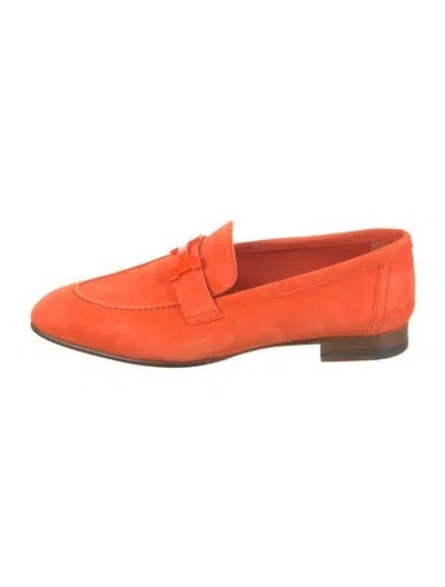 Pre-owned Hermes 2022 Paris Loafers In Orange