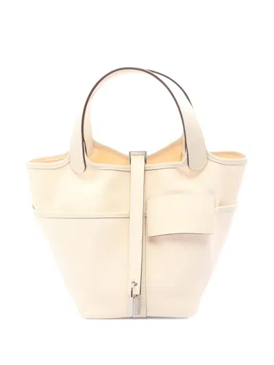 Pre-owned Hermes 2022 Picotan Lock Cargo Pm Tote Bag In Neutral
