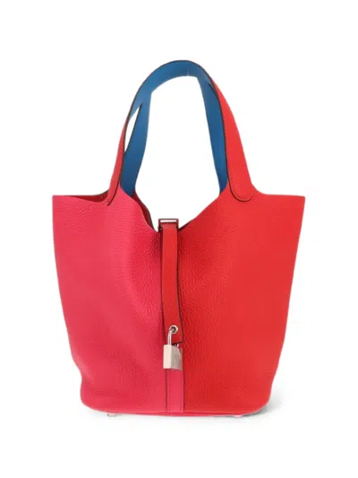 Pre-owned Hermes 2022 Picotin Casaque Tote Bag In Red