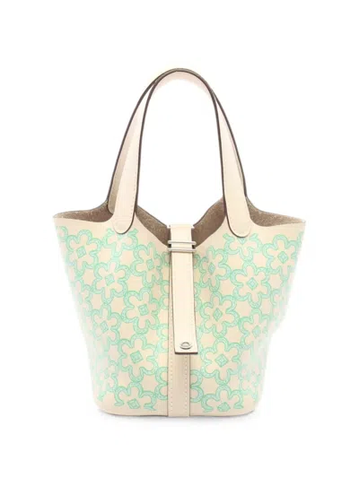 Pre-owned Hermes 2022 Picotin Lock Lucky Daisy Tote Bag In Neutral