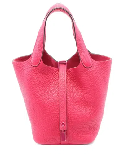 Pre-owned Hermes 2022 Picotin Lock Pm Handbag In Pink