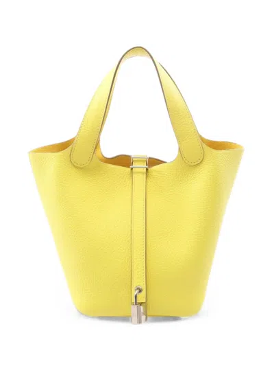 Pre-owned Hermes 2022 Picotin Lock Pm Tote Bag In 黄色