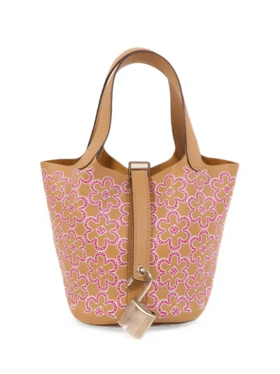 Pre-owned Hermes 2022 Picotin Lucky Daisy Handbag In Neutral