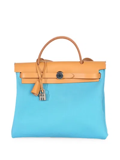 Pre-owned Hermes 2022 Pm 31 Herbag Zip Handbag In Blue