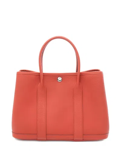 Pre-owned Hermes 2022 Pm Garden Party Tote Bag In Orange
