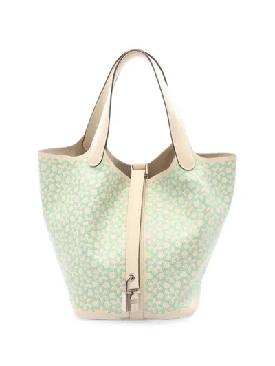 Pre-owned Hermes 2022 Pm Picotin Lock Tote Bag In Neutrals