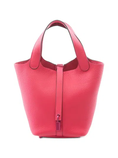 Pre-owned Hermes 2022 Pm Picotin Lock Tote Bag In Pink