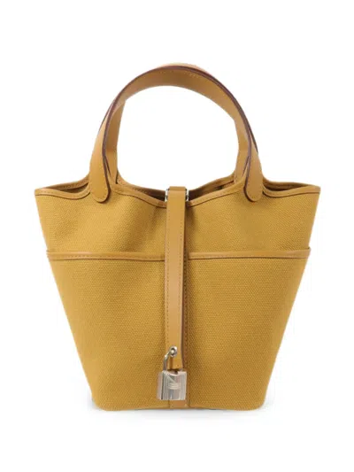 Pre-owned Hermes 2022 Pm Picotin Lock Tote Bag In Yellow