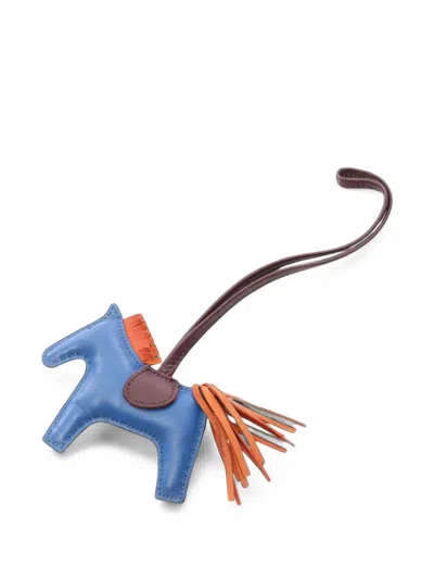 Pre-owned Hermes 2022 Pm Rodeo Bag Charm In Blue