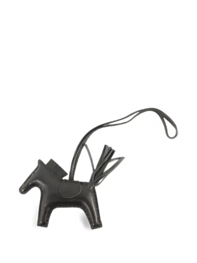 Pre-owned Hermes 2022 Pm Rodeo Horse Bag Charm In Black