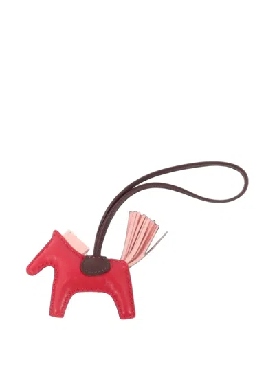 Pre-owned Hermes 2022 Pm Rodeo Milo Bag Charm In Red