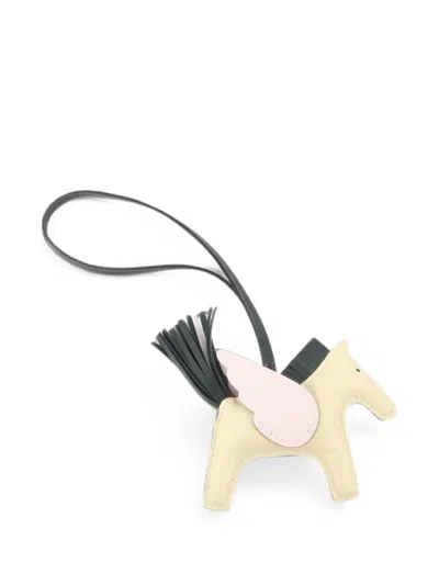 Pre-owned Hermes 2022 Pm Rodeo Pegase Bag Charm In Neutrals