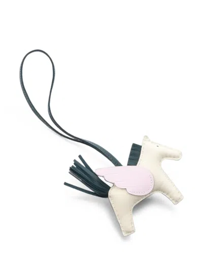 Pre-owned Hermes 2022 Rodeo Pegasus Bag Charm In Neutrals