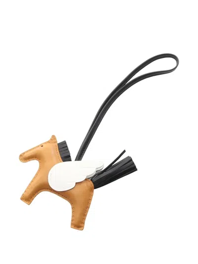 Pre-owned Hermes 2022 Rodeo Pegasus Pm Bag Charm In Brown