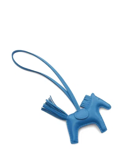 Pre-owned Hermes 2022 Rodeo Pm Bag Charm In Blue