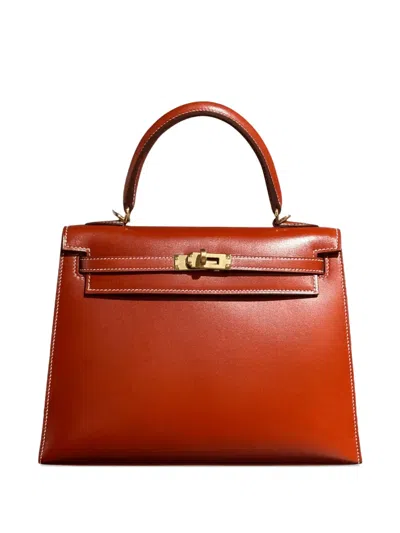 Pre-owned Hermes 2022 Sellier Leather Handbag In Orange