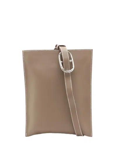 Pre-owned Hermes 2022 Swift Pochenplus Wallet Crossbody Bag In Brown