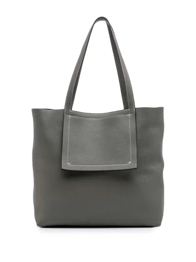 Pre-owned Hermes 2022 Taurillon Clemence Cabasellier 46 Tote Bag In Gray