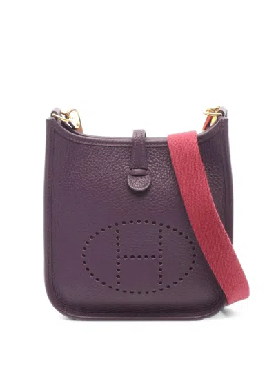 Pre-owned Hermes 2022 Tpm Evelyne Leather Shoulder Bag In Purple