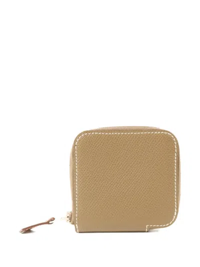 Pre-owned Hermes 2022 Zip Coin Purse In Neutral