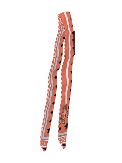 Pre-owned Hermes 2022-2023 Candy Doll Silk Twilly Scarf Scarves In 橘色