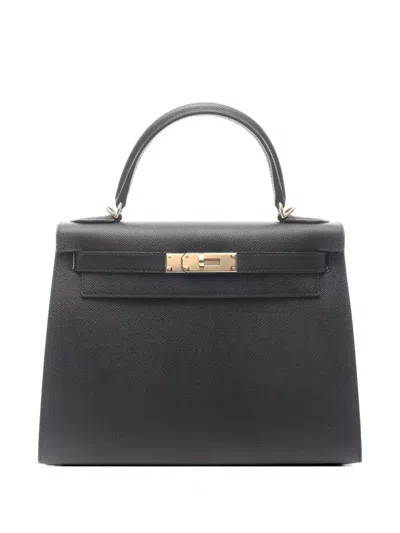 Pre-owned Hermes 2023 28 Kelly Tote Bag In Black