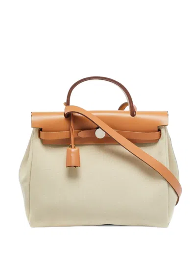 Hermes 2023 31 Herbag Zip Top Handle Tote Bag In Neutral