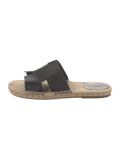 Pre-owned Hermes 2023 Antigua Slides In Black