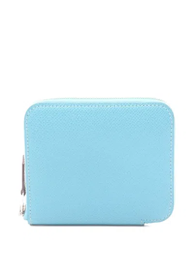 Pre-owned Hermes 2023 Azap Coin Purse In Blue