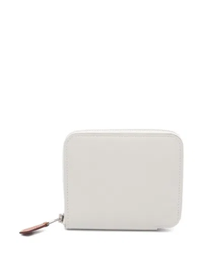 Pre-owned Hermes 2023 Azap Compact Leather Wallet In White