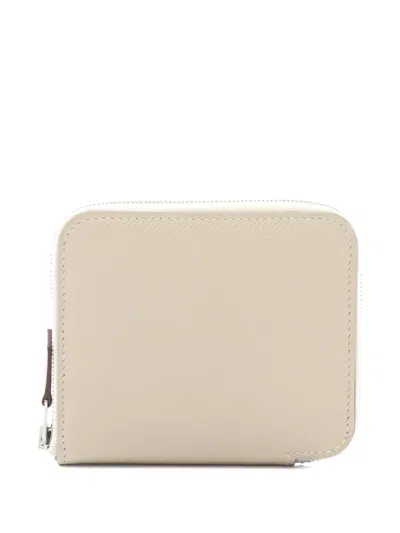 Pre-owned Hermes 2023 Azap Compact Wallet In Neutral
