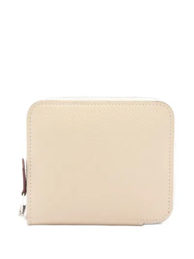 Pre-owned Hermes 2023 Azap Compact Wallet In Neutrals
