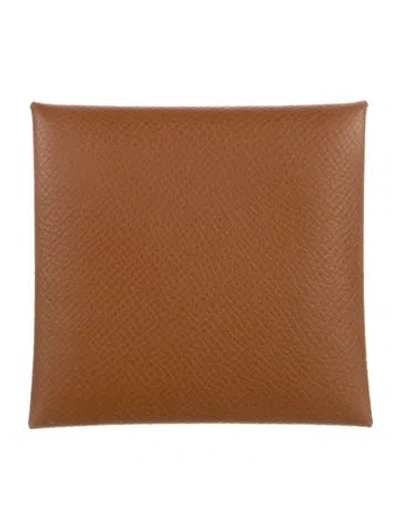Pre-owned Hermes 2023 Bastia Coin Pouch In Brown