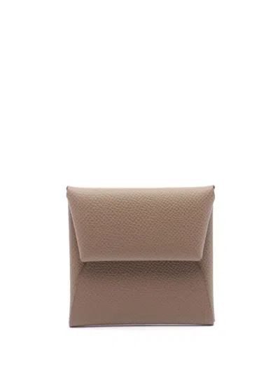 Pre-owned Hermes 2023 Bastia Coin Purse In Brown