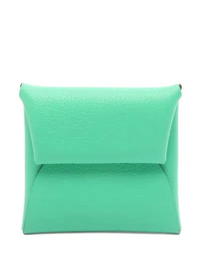 Pre-owned Hermes 2023 Bastia Coin Purse In Green