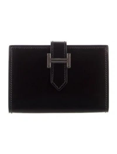 Pre-owned Hermes 2023 Bearn Cardholder In Black